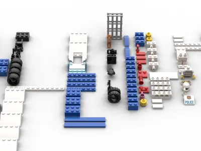 TwindBricks3D - 60370 Police Station Chase 3D print model