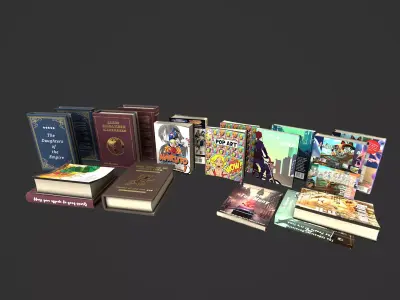 3D Books model sets Low-poly 3D model