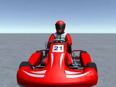 Low Poly Kart With Player 3 Low-poly 3D model