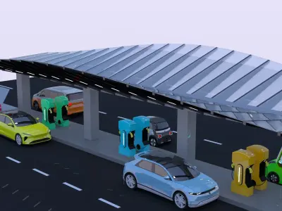 EV charging station IV 3D model