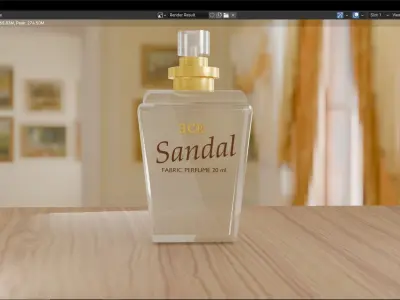 Transparant Perfume Bottle Sandal Perfume 3D model  Free low-poly 3D model