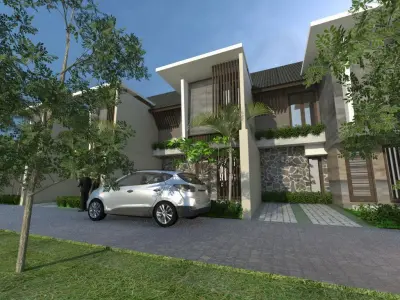 minimalist house design outdoor 3D print model