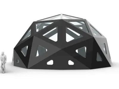 Geodesic Dome with Dynamic Perforations 3D model
