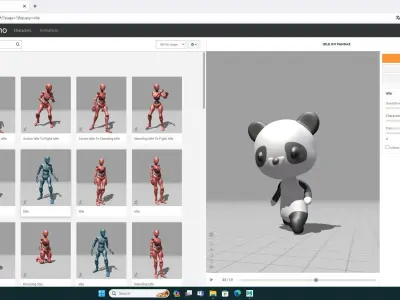 Panda low poly animated v001 Low-poly 3D model