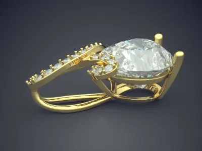 Luxury Brooch With Huge Diamond CAD 4570 3D print model
