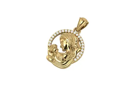 Pendant Mother with Child 3D print model
