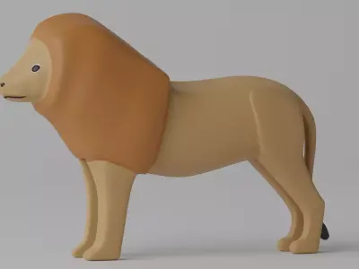 Cartoon Cute Lion 1 3D model