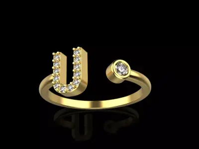 initial ring model 689 3D print model