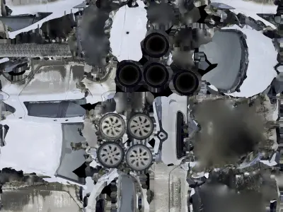 2019 Renault Zoe 2019 in Dirty Snow Low-poly 3D model