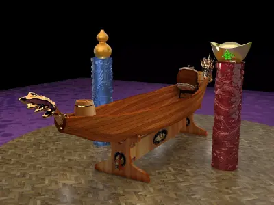 Chinese dragon boat  3D model
