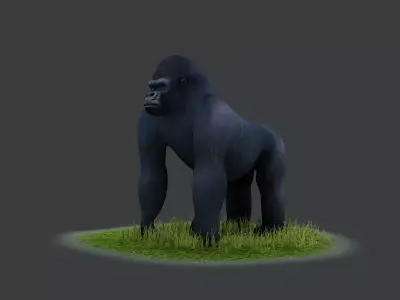 Bush chimpanzees silverback gorillas humanoids 3D model