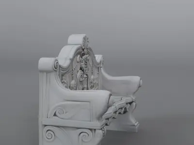 stone bench 3D model