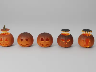 Halloween Pumpkin 3D Low-poly 3D model
