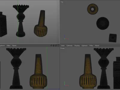 three vases Free 3D model