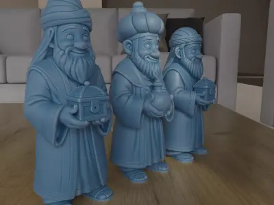 Three Wise Men Magi Nativity Scene STL 3D Print Files 3D print model