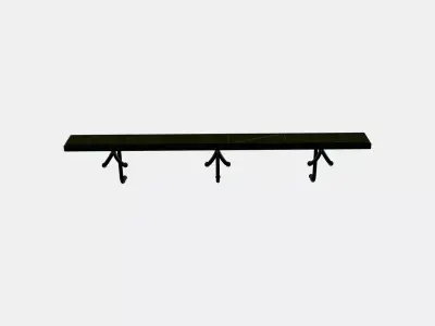 PINNIG Rack with 3 hooks 3D model