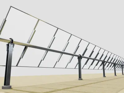 Solar Tracker Table 1x20x2-55-0-55 Degree 3D model