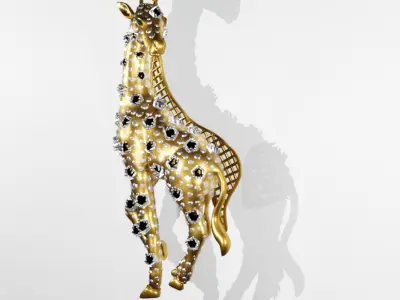 Giraffe Jewelry Pendant 3D Mode 3D print model