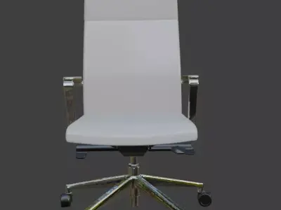 Modern White Leather Executive Office Chair High Detail 3D Model 3D model