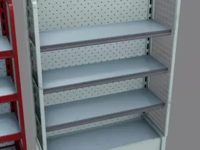 Supermarket Shelves Low-poly 3D model