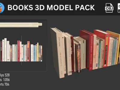 Ultimate Books 3D Model Pack 3D model