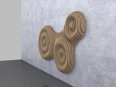 Parametric Wavy Wooden Panels 11 3D model