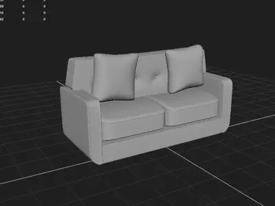 Cushion Sofa Free low-poly 3D model