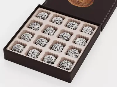 Chocolate Box V6 - Luxury Gift Box Filled with Coconut Pralines 3D model