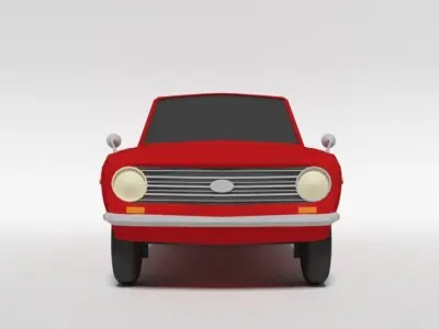 Low Poly Cartoon Datsun 1000 Pickup B20 Low-poly 3D model
