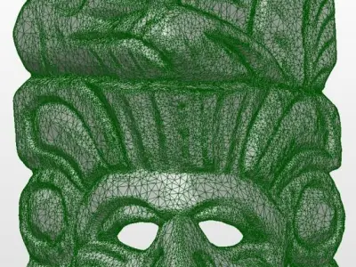 3D Scan Wooden Mayan Mask 3D model