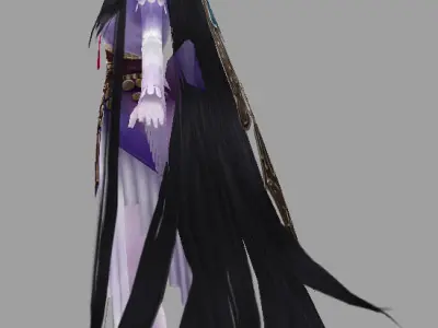 Angel final fantasy xiv character art Low-poly 3D model