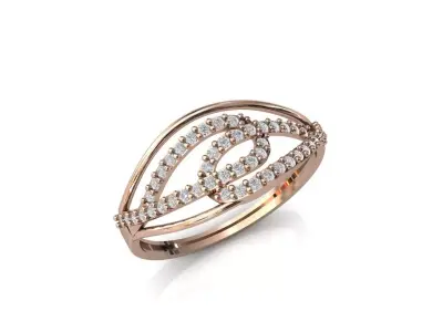Women Ring Diamond Stone STL 3DM Lightweight Printable 3D print model 5