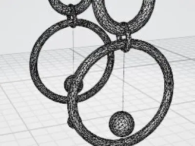 Aurum Orbit  Luxury Minimalist Gold Earrings  3D print model