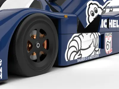 Mercedes Benz C9 1987 Sauber Michelin Racing HQ 3d model 3D model