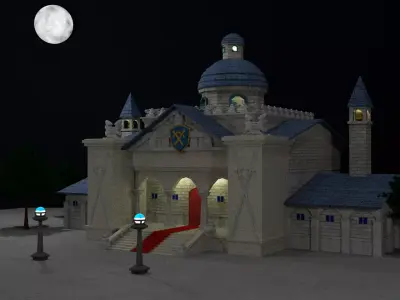 palace game buildings assets Low-poly 3D model