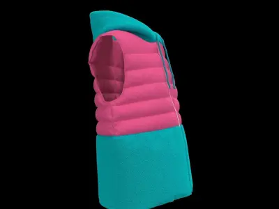 Female puffer vest 3D model