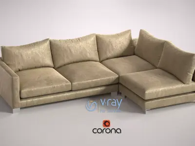 Sofa Zara Corner unit medium  left hand facing extra deep 3D model
