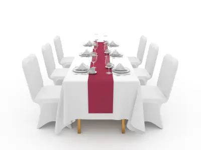 Banquet Table and Chair 101 3D model