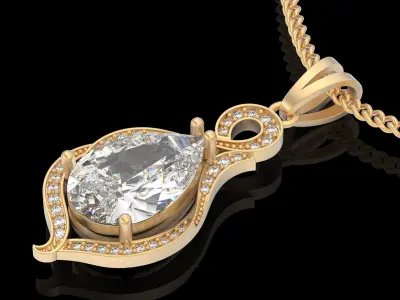 Lux pendant silver gold printable jewelry 3D model 3D print model