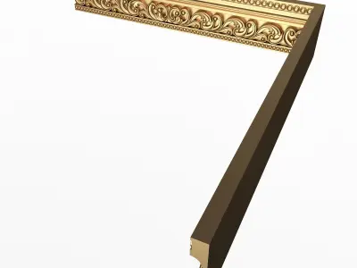 Cornice Decoration Molding 013 90 Degree Low-poly 3D model