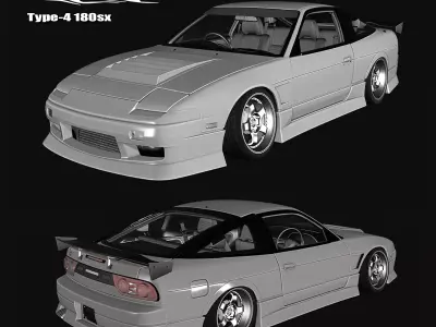 URAS Type 4 180sx GTS GT6 GT7 Base 3D model