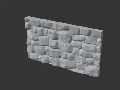 Raw Limestone Cliff Wall Segment 3D model