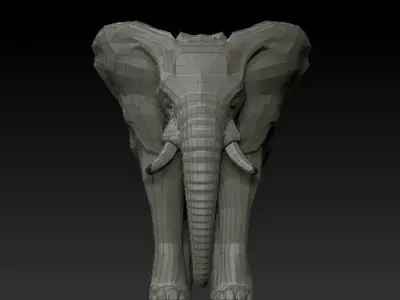 3D ELEPHANT - LOWPOLY Low-poly 3D model