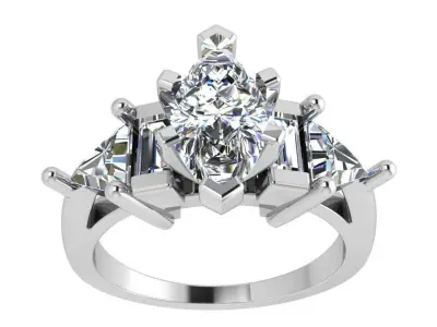 Marquise Diamond Ring 3781 3D print model