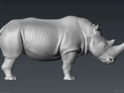 White Rhinoceros - Highpoly Sculpture 3D model
