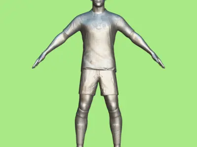 T-Pose rigged Radamel Falcao Rayo Vallecano 3D model