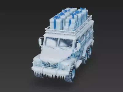 Polar Expedition 6x6 Truck 3D Model Low-poly 3D model