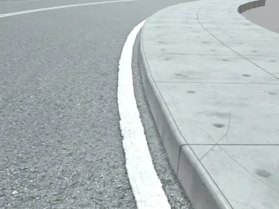 Street 45 degree Low-poly 3D model