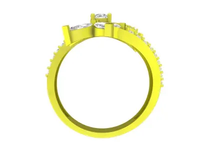 7037 luxury fashion flower diamond women ring 3D print model