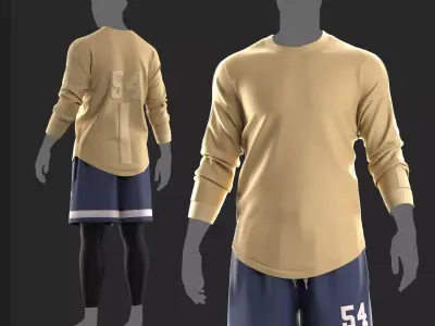 Mens Outfit 33 - Marvelous Designer 3D model